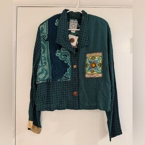 NWT Surya Boho Patchwork Artisan Jacket XL | Lagenlook Folk Art